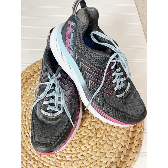 Hoka One One Shoes - HOKA ONE ONE Clifton 4 Running Shoes Gray Pink